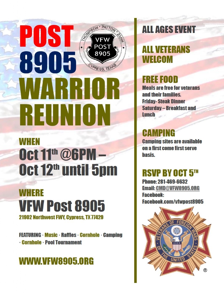 2019 Warrior Reunion Flyer